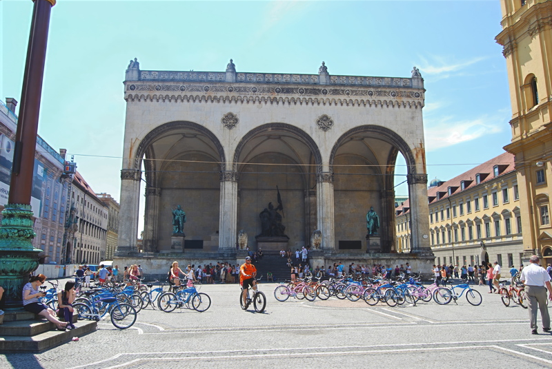 The Feldherrnhalle, a monumental open-air hall located on the Odeonsplatz in Munich